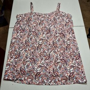 New Lands' End Paisley Tankini Swim Top Women's Size 26W.